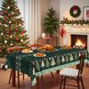 Christmas Theme Green, Round Table Cloth, Snowflake Christmas Tree Pattern, Table Decoration Cloth, Festive Atmosphere