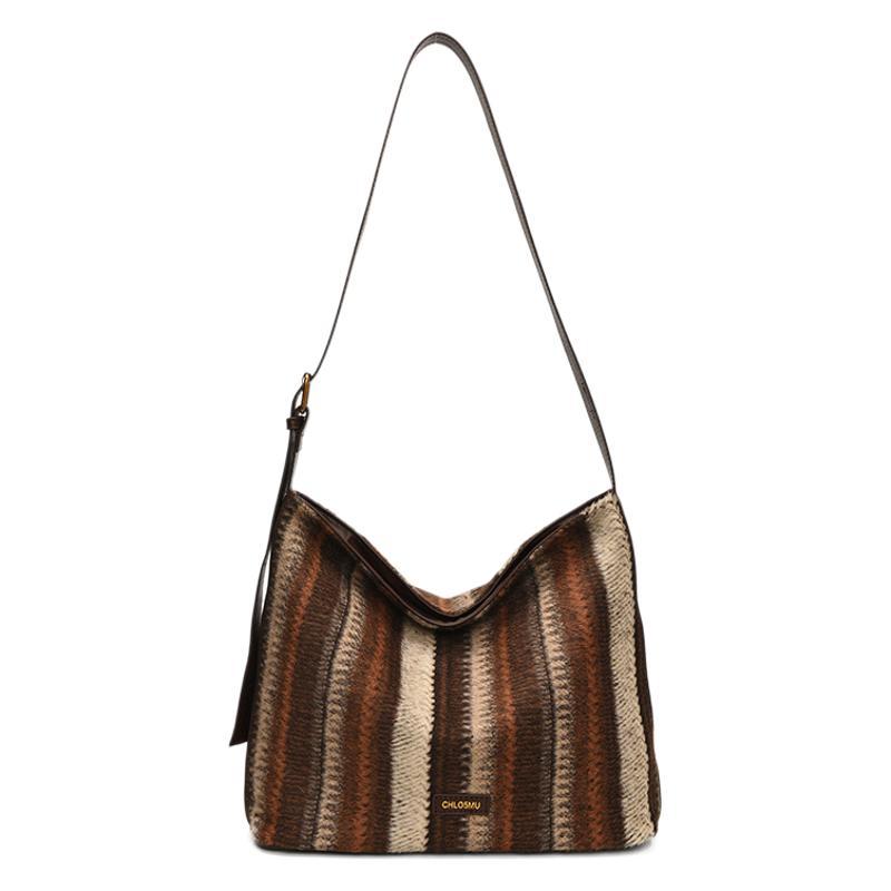 2025 New Fashion Trend Casual Vacation Style Woven Straw Handheld Shoulder Bag