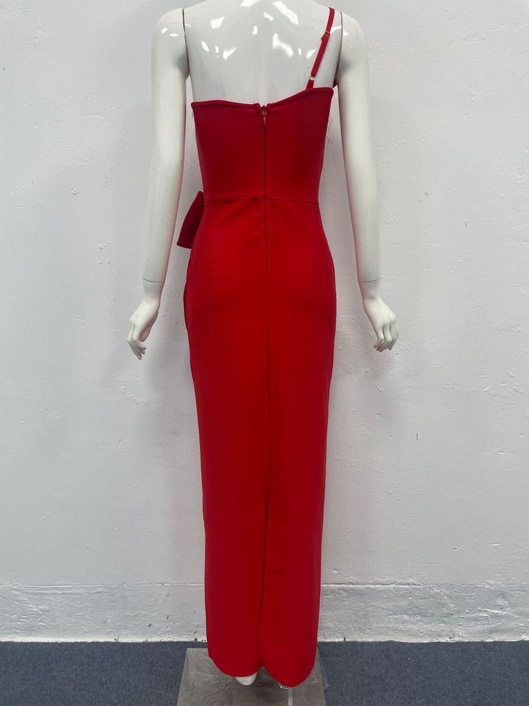 Elegant Strapless Diamond-Embellished Slim-Fit Bandage Evening Dress