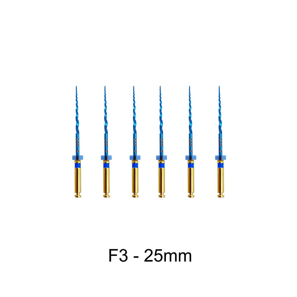 6Pcs Dental Heat Activated Canal Root Files Super File Bluesx-F3 25Mm Dentist Tools Can Bend For Preparing Root Canal Treatment