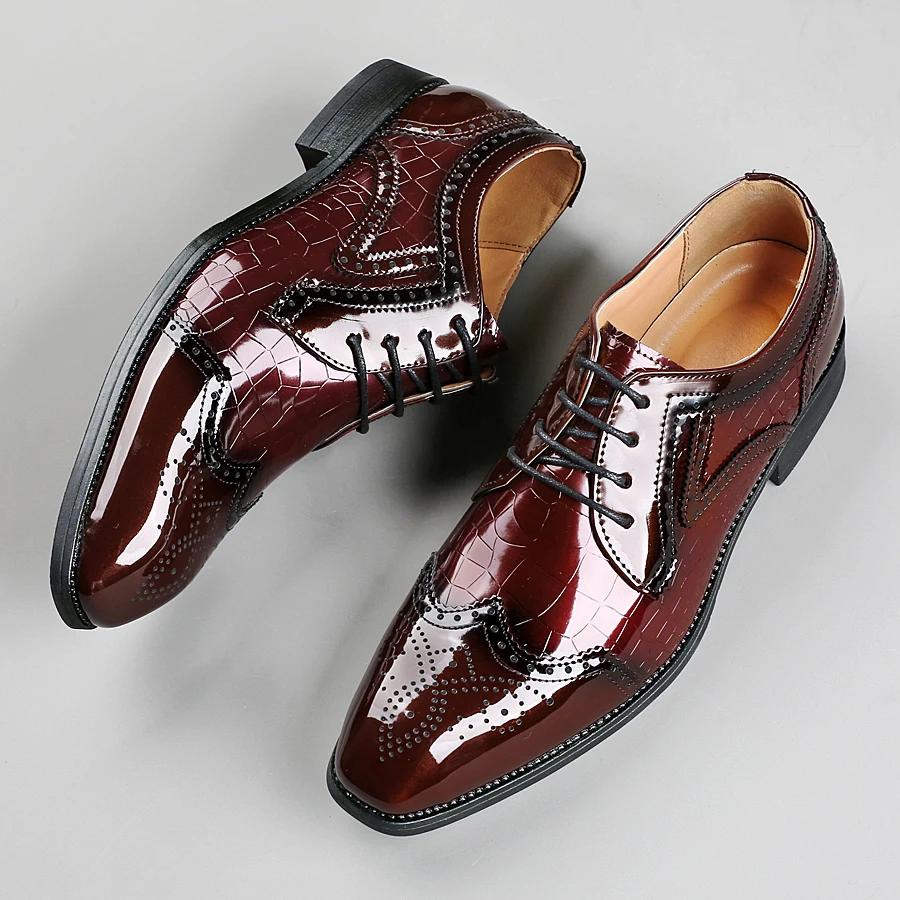 

Trendy New Gentleman Lace Up Brogues Oxford Shoes for Luxury Designer Formal Wedding Prom Dress Homecoming Footwear 38