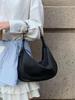 Celebrity Style Minimalist Sheepskin Crescent Hobo Crossbody Shoulder Bag for Women