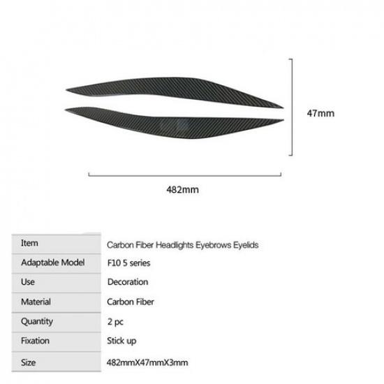Auto Styling Carbon Fiber Car Outside Headlights Eyebrows Eyelids for BMW F10 5