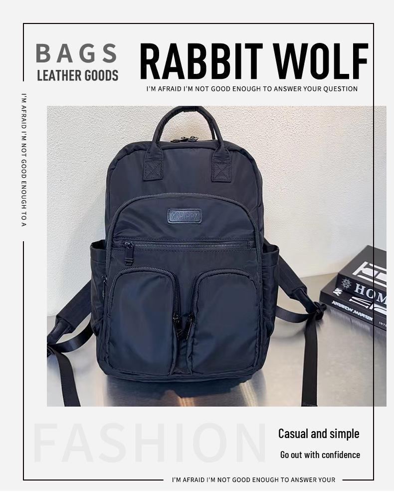 Stylish Nylon Multi-Pocket Laptop Backpack for Business and Commuting