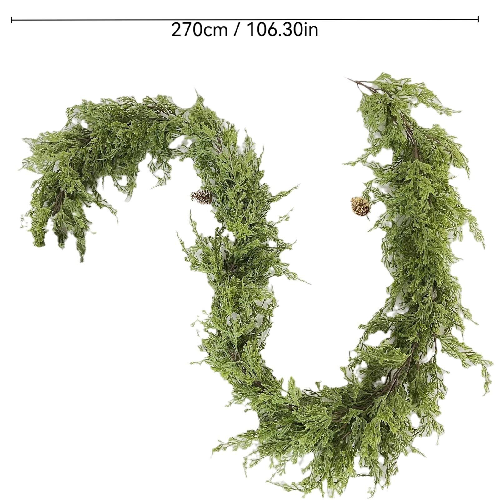 

Искусственные зеленые растения Рождественские лианы Зеленый Белый Украшение рождественской сцены Подвесные аксессуары Украшения для дверей Венки