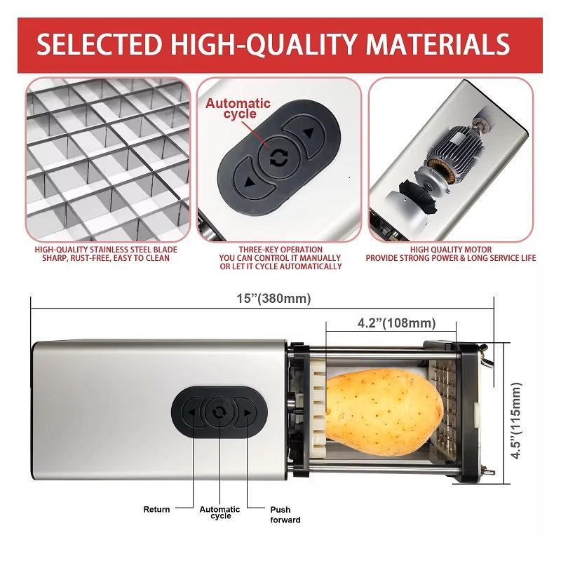 Multifunctional Electric French Fry and Vegetable Cutter for Home Kitchen