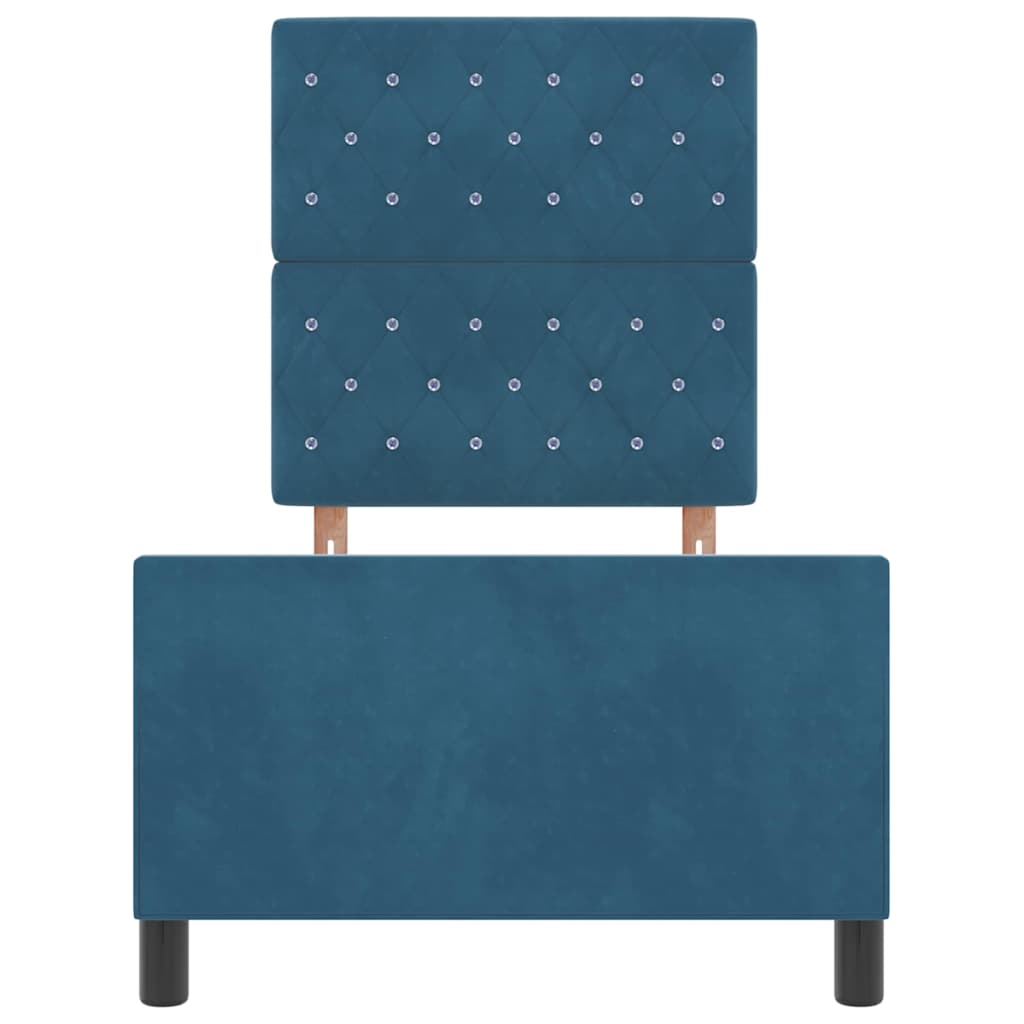 Boxspring Bed with Headboard Dark Blue 80 X 200 Cm Velvet