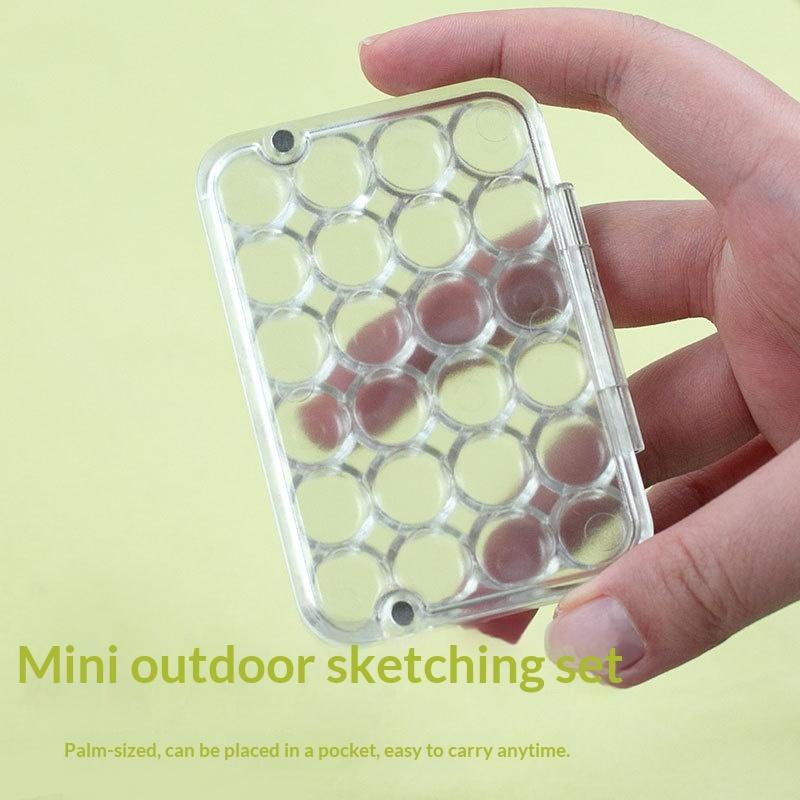 

Portable Mini Watercolor Paint Box 24 Grid Magnetic Transparent Acrylic Pigment Storage Box Painting Supplies Storage Tool one size