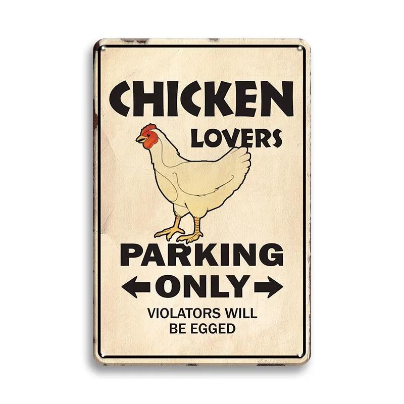 Farm Chicken Färska ägg Metall Plåtskyltar Vintage plakett Väggdekor Plåttallrik Retro affisch Bar Happy Farm Hem Väggdekor