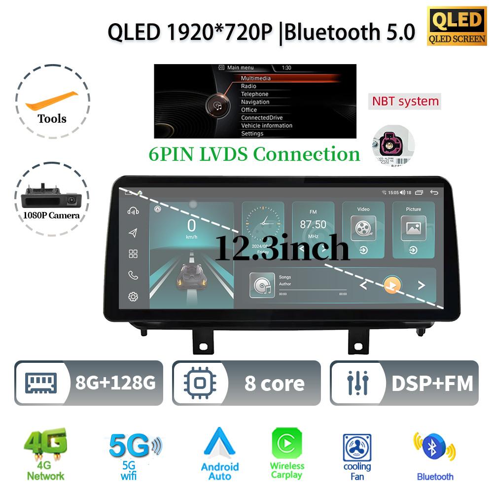 12.3" For BMW X5 F15 X6 F16 2014-2017 Android 14 Car Radio Multimedia 4G GPS Navigation Bluetooth Stereo CarPlay Touch Screen