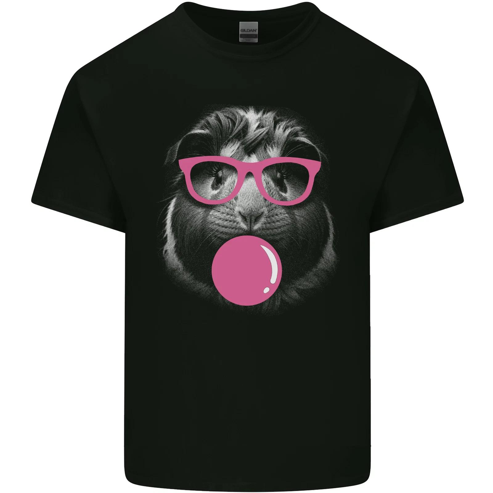 Guinea Pig With Bubble Gum and Glasses Kids T-Shirt Childrens S