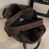 Vintage Suede Tote Bag for Women Large Capacity Casual Shoulder Bag Retro Cross Quilting Soft Hobo Handbag for Daily Commute Work Shopping Travel