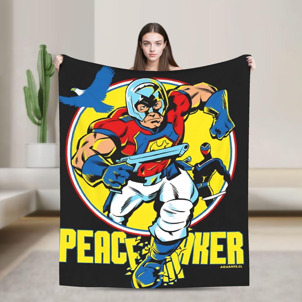 Vigilante peacemaker Super Warm Blanket Travel Plush Throw Blanket Print Home Decor Flannel Bedspread Sofa Bed Cover