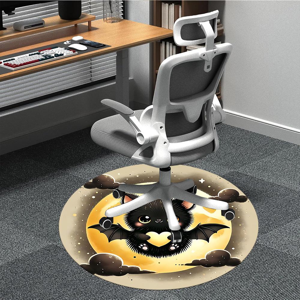 

1pc Bat Moon Office Round Area Rug, Under Office Chairs Bedroom Living Room Home Decor, Room Deco, Available in Various Sizes 171 80cm by 80cm