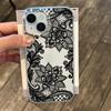 Silicone Phone Case For iPhone 17 17Air Cover iPhone 13 11 14 12 15 16 Pro Max INS Style Lace Flower Pattern Soft Cover Funda