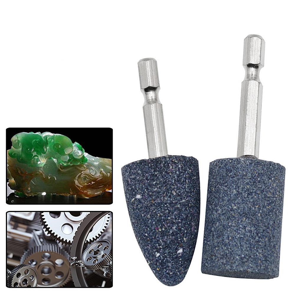 2 Stück Sechskantschaft Schleifscheibenkopf Metallschleifstein-Set - Rotierendes Werkzeug zum Polieren, Reparieren