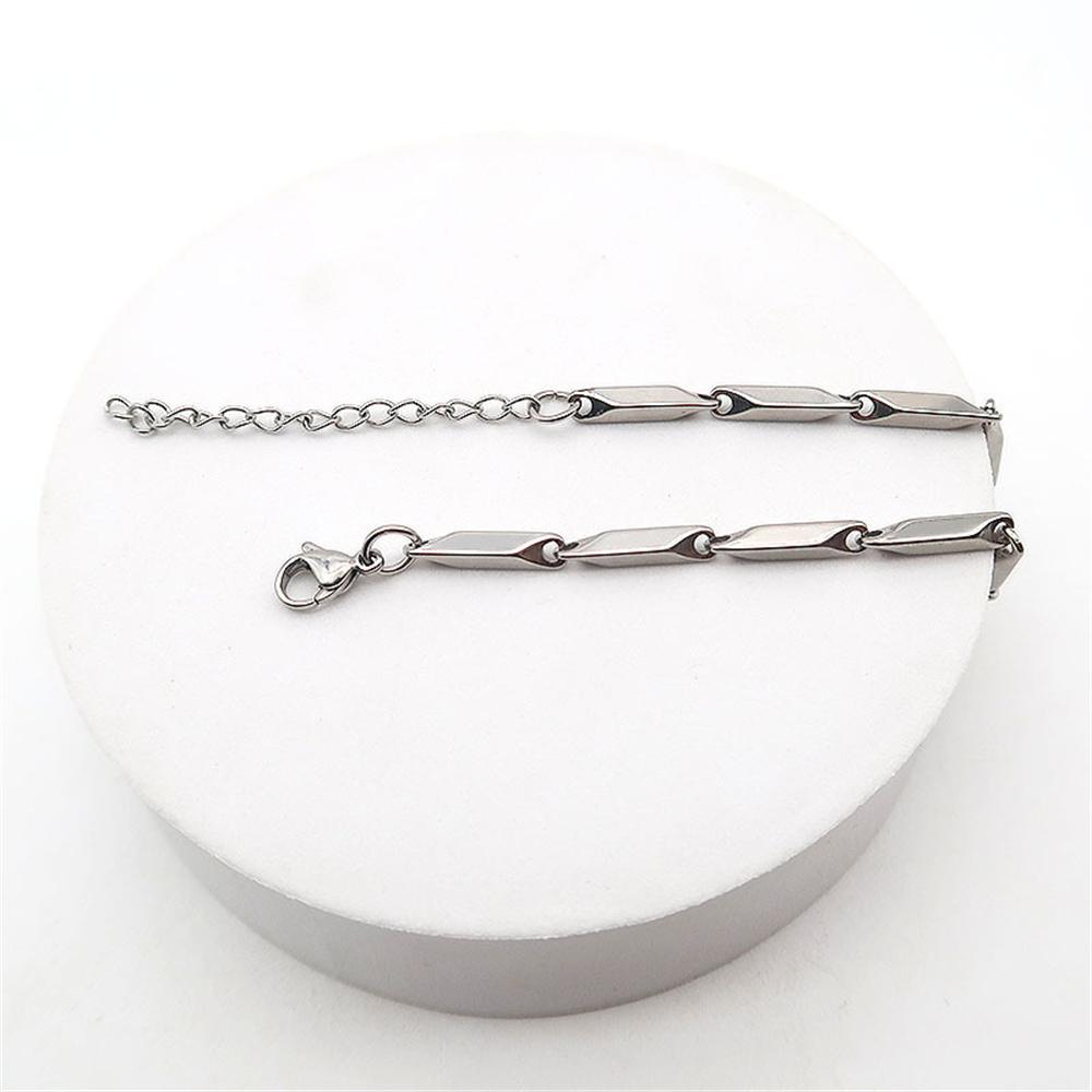 3mm Simple Stainless Steel Melon Seed Chain Bracelet  Titanium Steel Men Bracelet  Women Trend Jewelry Accessories