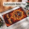 Gothic Theme Crystal Velvet Floor Rug Personalized Custom Name Text Warm Carpet Home Decoration