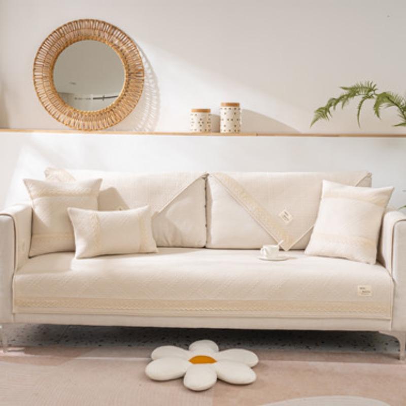 

Четыре сезона, обычные ткани, сплошной цвет, кружевная нашивка, диванная подушка, современное простое нескользящее диванное полотенце, подушка 70*70