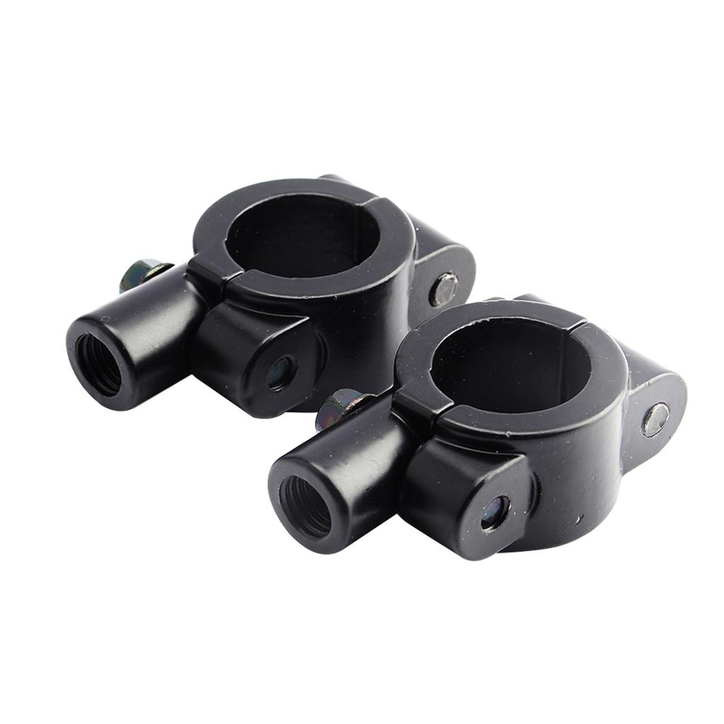 2Pcs Black Universal Motorcycle Handlebar Mirror Mount 10mm 78" Aluminum Clamp