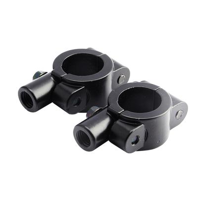 2 ks Černý Univerzální Držák Zrcátka na Řídítka Motocyklu 10mm 7/8" Hliníková Svorka