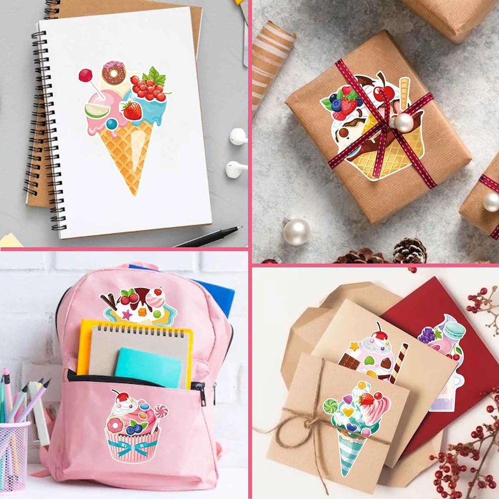 8/16 Fogli Gelato Cupcake Fai un Viso Puzzle Adesivi Carini Cartone Animato Assembla Puzzle Decalcomanie Giocattolo Bambini Fai da Te Decorazione Gadget Festa