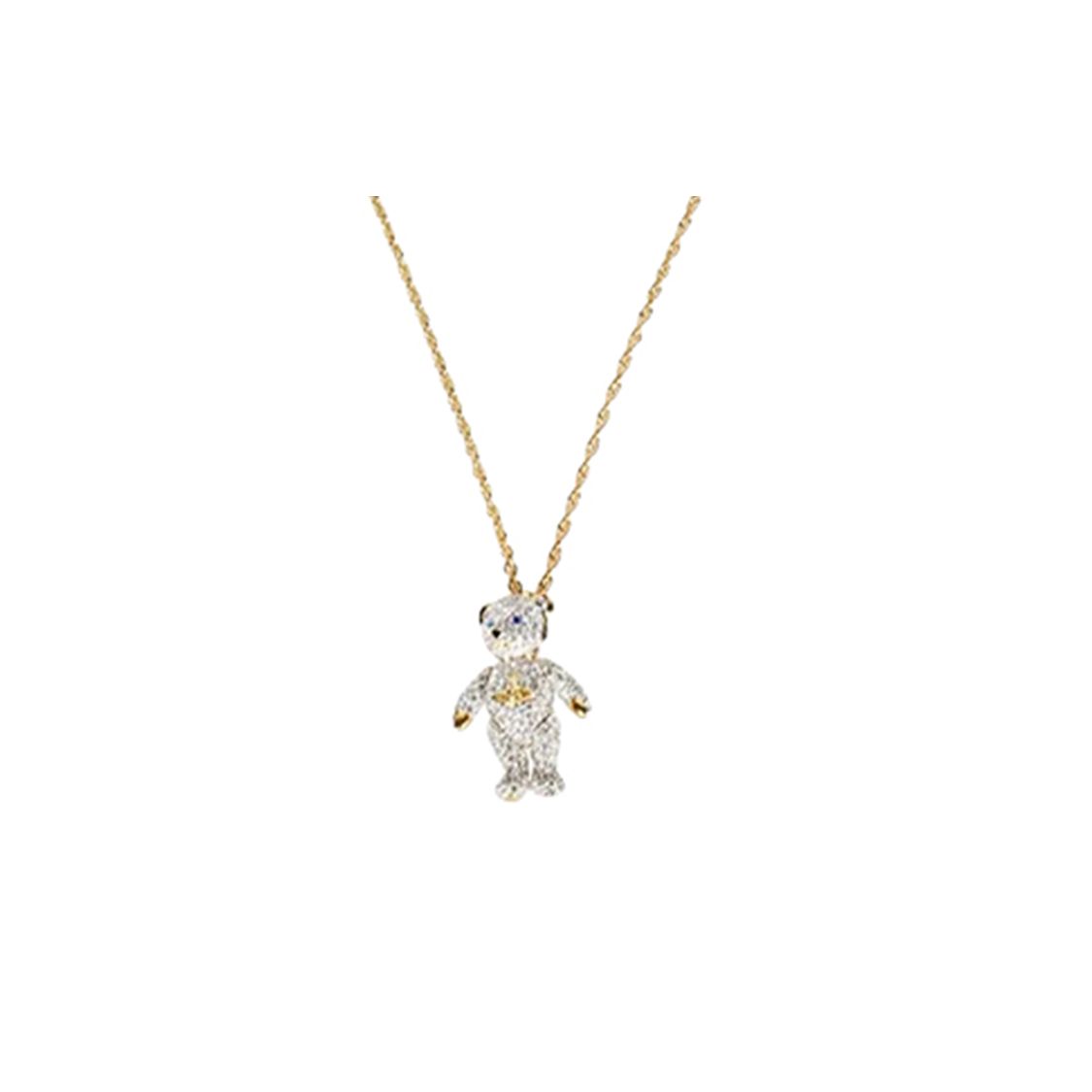 

Vivienne Westwood Teddy Bear Crystal Brass Pendant Women jewelry Gold 6302038O-13P175 Box+Shopping Bag
