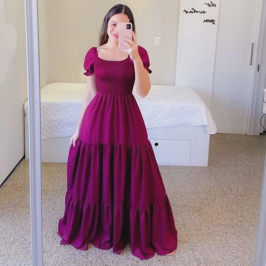2025 Spring/Summer European & American Women's One-Shoulder Floral Long Fairy Dress