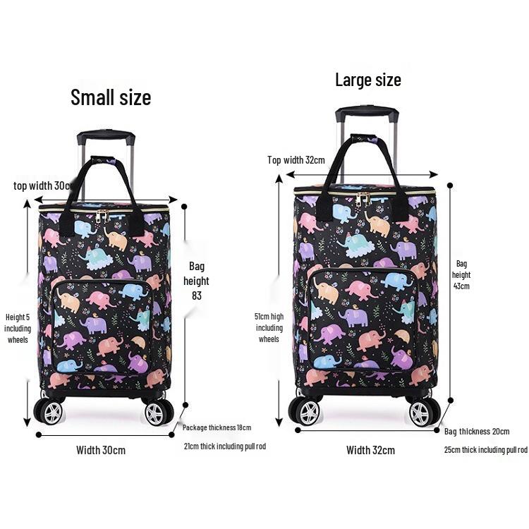 Stylish Insulated Foldable Shopping Cart with Universal Wheels