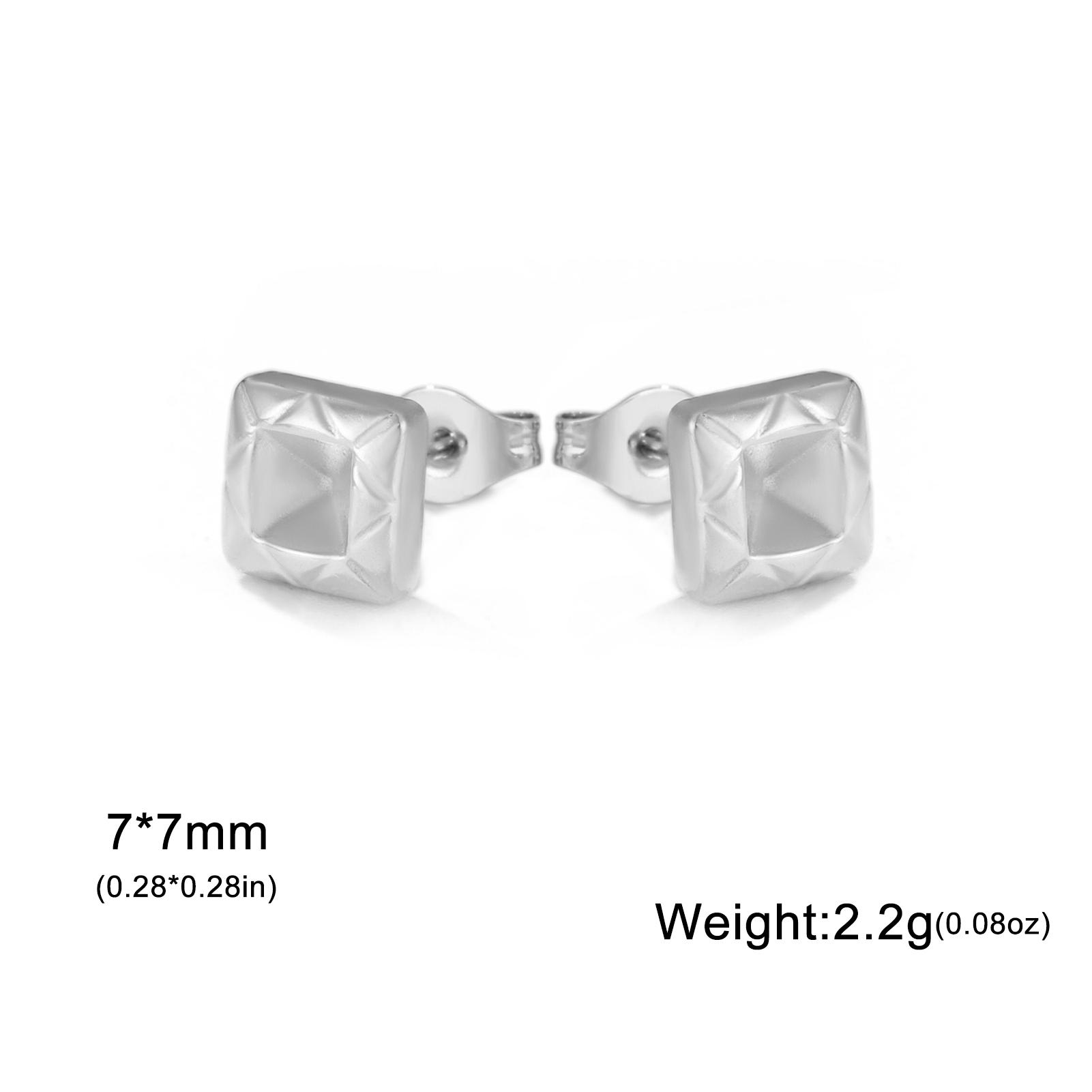 

Teamer Square Oval Sun Mini Stud Earrings Stainless Steel Geometric Women s Earrings Minimalist Daily Party Jewelry Wholesale