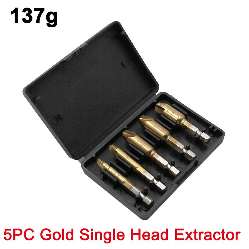 5pc hexagonal handle single head screw extractor wooden screw iron screw slide tooth broken end removal power tool accessory set