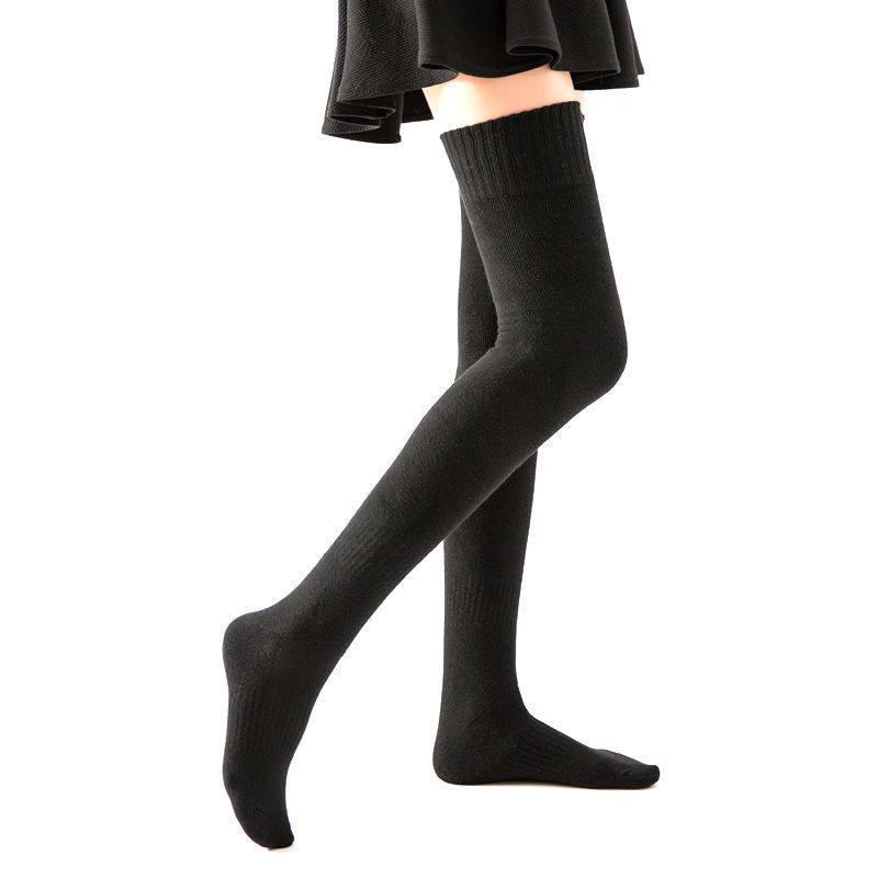 Women's Over-the-Knee Velvet Terry Dance Socks - Thick, Warm, Tall Tubes for Autumn/Winter