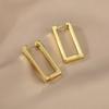 Stainless Steel Square Geometric Earrings For Women Rectangular Gold Metal Earrings Trendy Jewelry Gifts