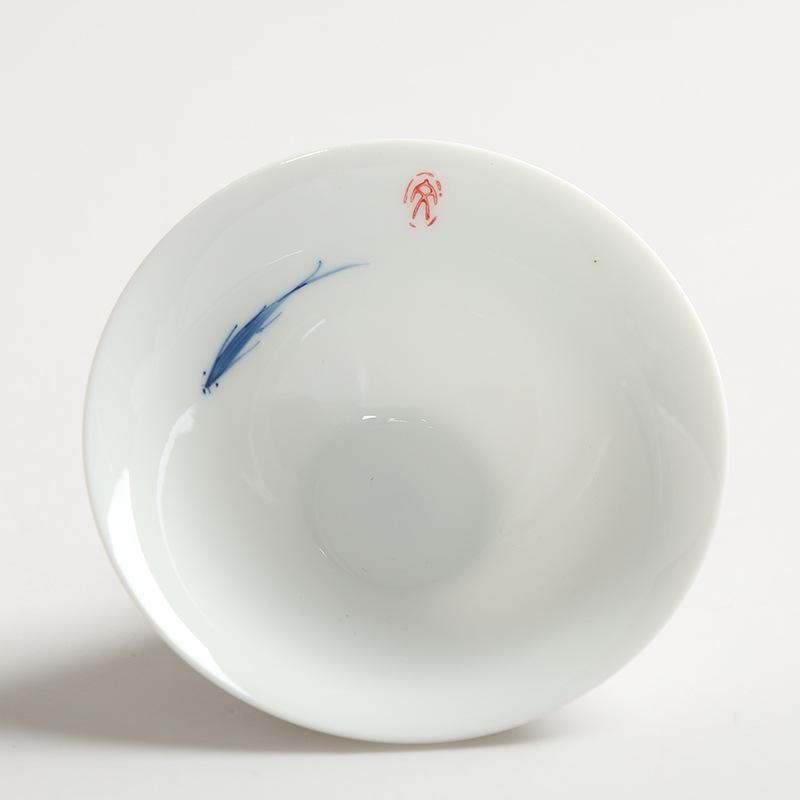 

Teacup Ceramic Kung Fu Teacup Hand-Painted Ceramic Whiteware Tea Set Nostalgic Antique Type Cup MasterCup Single Retro Style Cup 200ml