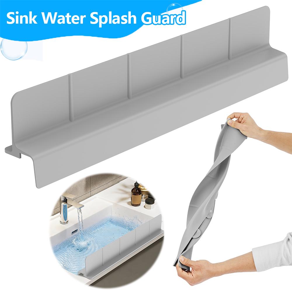 23″ Sink Water Splash Guard Silicone Kitchen Sink Water Baffle Plate with Non Slip Strong Suction Cups Sink Baffle Splash Guard