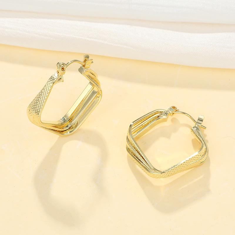 Huazi Style Zircon Stud Earrings for Women - Gold-Plated, Non-Fading Luxury Jewelry