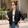 Women's Casual PU Leather Suit Collar Jacket - Spring/Autumn 2025 Style XG9958