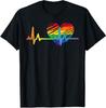 Gay Heartbeat Pride Rainbow Flag LGBTQ Cool LGBT Unisex T-Shirt