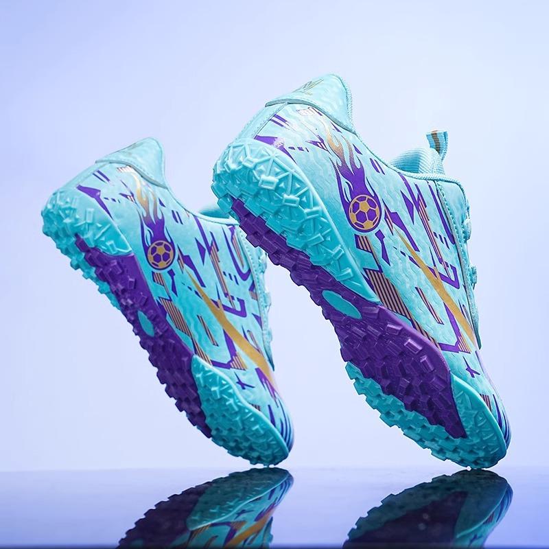 Football Shoes Children's Broken Nail Shoes Primary and Secondary School Students Rotary Buckle Spikes Professional Non-slip Grass Competition Trainin