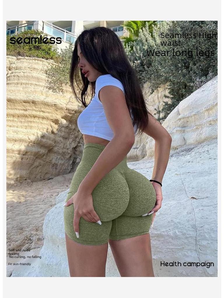 Baoshun Damen High Waist Yoga- & Radshorts - Europäischer & Amerikanischer Stil Fitnessbekleidung