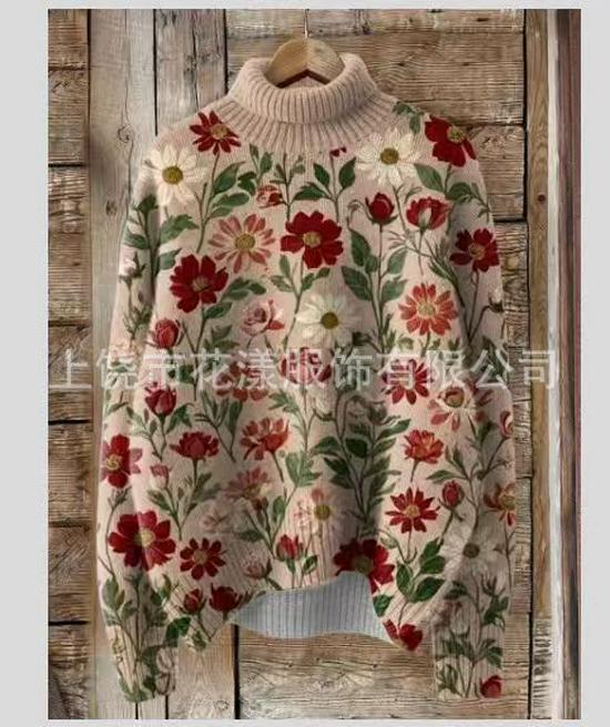 2026 Abstract Print Christmas Cloak Coat