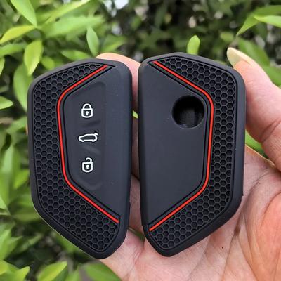 For Volkswagen Golf 8 Mk8 Id.3 Id.4 Silicone Car Key Case Cover For Skoda Octavia A8 Seat Leon Mk4   Formentor Tarraco