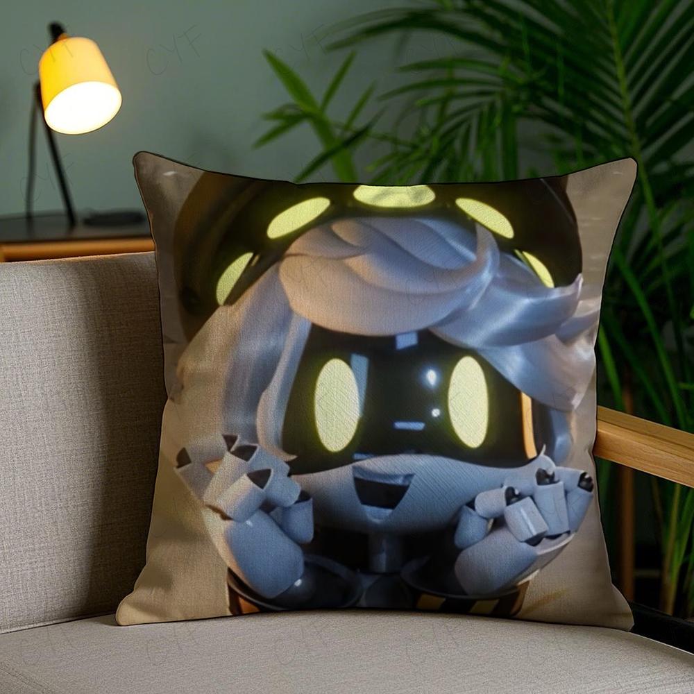 M-Murder D-Drones Game Pillow Case Anti-Dustmite Pillowcase Invisible Zipper Silky Short Plush Sofa Cushion Cover
