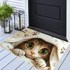 1Pcs  Cute Cat Design Pattern Floor Mat Modern Kitchen Polyester Rug Non-Slip Colorful Indoor Carpet, For Home Bathroom Bedroom Living Room Decor