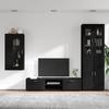 FLORIN 3 Piece TV Cabinet Set with Drawers Black Wood Based Material
