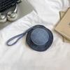 Portable Denim Hat Shape Wallet with Hand-Held Strap Pendant Bag Money Pouch Headphone Bag Women