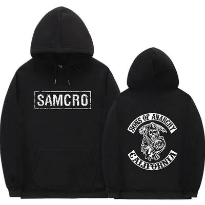 Hanorac cu imprimeu față-verso, hanorac, topuri, Sons of Anarchy, SAMCRO, bărbați, femei, design de marcă la modă, pulover, fleece, hoodies