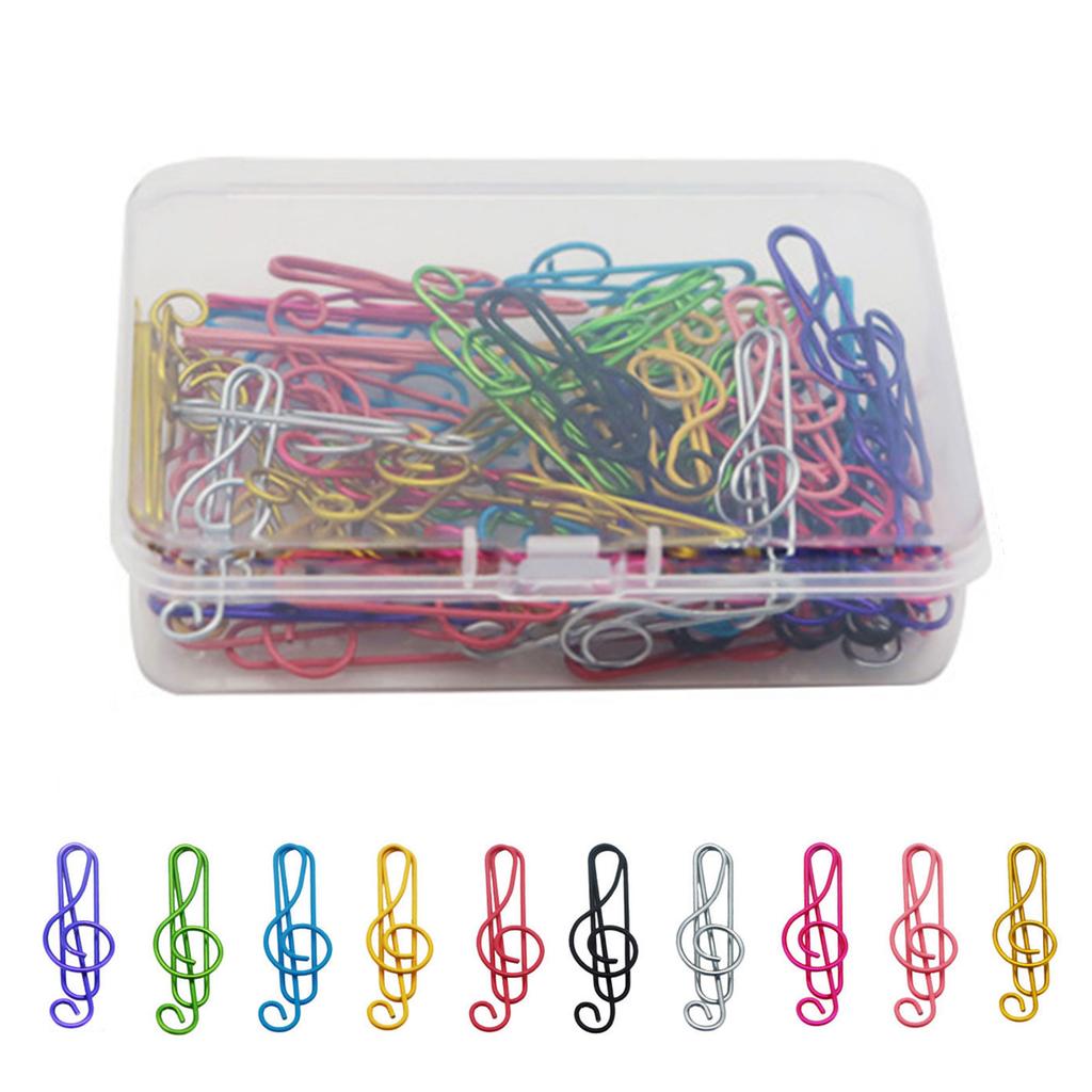 50Pcs Music Note Paper Clip Colorful Paper Clips 40mm Small Metal Paperclips File Clip for Organizing File Paper Photo