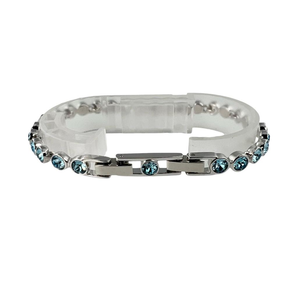 SWAROVSKI Tennis bracelet Rhinestone bracelet Swarovski blue Women Used