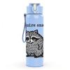 1PC Raccoon Require Snacks Quote Print 750ml Color Plastic Sports Water Bottle Leakproof Flip Straw Lid Suitable for Sports Office Home Use